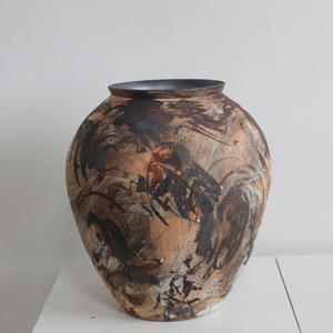 Ensemble de vases en céramique de style toile nostalgique, décoration moderne pour la maison, vase à bascule pour arrangement floral - Product Image 3