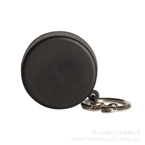Ice Hockey Puck Keychain Plastic High <b>Rebound</b> Backpack Decor Toy Gift - Product Image 4