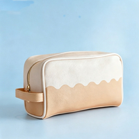 Sac de maquillage en toile personnalisé avec fermeture éclair, écologique, vente chaude, vente en gros, sac cosmétique portable d'extérieur avec poignée