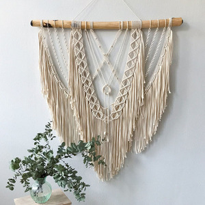 <span class=keywords><strong>Tapisserie</strong></span> murale bohème en macramé 120x140 cm pour chambre à coucher, salon ou hôtel - Product Image 2