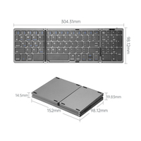 Keyboard Lipat Mini B033 dengan Touchpad Nirkabel 2.4Ghz USB Type-C untuk iPad, Ponsel, Tablet, Portabel