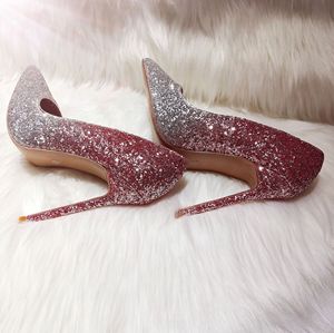 12cm <b>pink</b> Sequins Gradual Silver Shallow mouth High Heels Temperament <b>Wedding</b> <b>Shoes</b> Thin Heels Women <b>Shoes</b> High end sexy height - Product Image 5