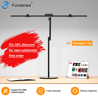 Lámpara de escritorio Led con protección ocular para estudiantes, dormitorio, estudio, trabajo, lectura, lámpara de escritorio plegable de doble cabeza con Base