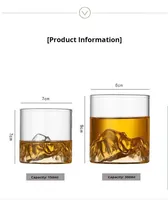 Verre à whisky en verre de montagne tibétain transparent en borosilicate élevé, verre créatif pour la maison, bar