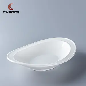 Restaurant Home Used White Glazed Design Japanese Porcelain Bowl Ceramic Bowls Big Salad Ceramic Bowl