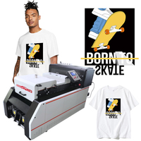 Imprimante dtf a3 à haute vitesse, poudre tournante, en un, double tête, traceur tissu, pour t-shirts