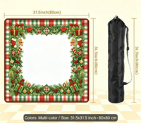 Tapis de Mahjong New Jersey Thème Noël Antidérapant Absorbant Résistant aux Taches Facile à Nettoyer