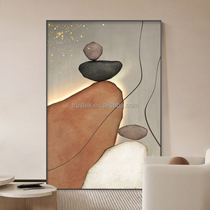 Nuove Dipinture Decorative Stile Crema 2025 <span class=keywords><strong>con</strong></span> Acquerello <span class=keywords><strong>e</strong></span> Stampa Digitale per Stanza Foglie 80x120cm <span class=keywords><strong>Cornice</strong></span> Nera/Dorata - Product Image 4