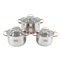 Batterie de cuisine en acier inoxydable de haute qualité, plusieurs tailles disponibles, casseroles de cuisine domestique pour la cuisson