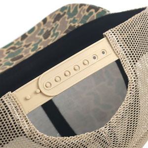 Topi Trucker 6 Panel <span class=keywords><strong>Camo</strong></span> hijau kustom Logo kustom kualitas tinggi - Product Image 4
