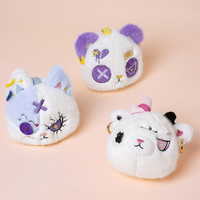 Gantungan Kunci Rusa 10CM Gaya Gotik Gelap dengan Mata Kancing Berbentuk Kelinci Beruang, Hadiah Gantungan Tas, Ornamen Ransel Kawaii, Mainan Boneka Plush