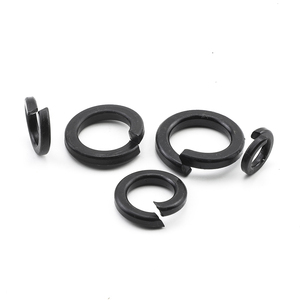 10 pièces/sac Rondelles de verrouillage à ressort en acier inoxydable 304 plaqué zinc noir M2-M8, rondelles élastiques fendues de verrouillage GB94 Grade 6.8 Nindejin - Product Image 5