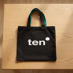 Bolsa de Compras de Lona, Tamaño Mediano, con Diseño de Letras, Asa Superior, para Uso Diario - Product Image 5