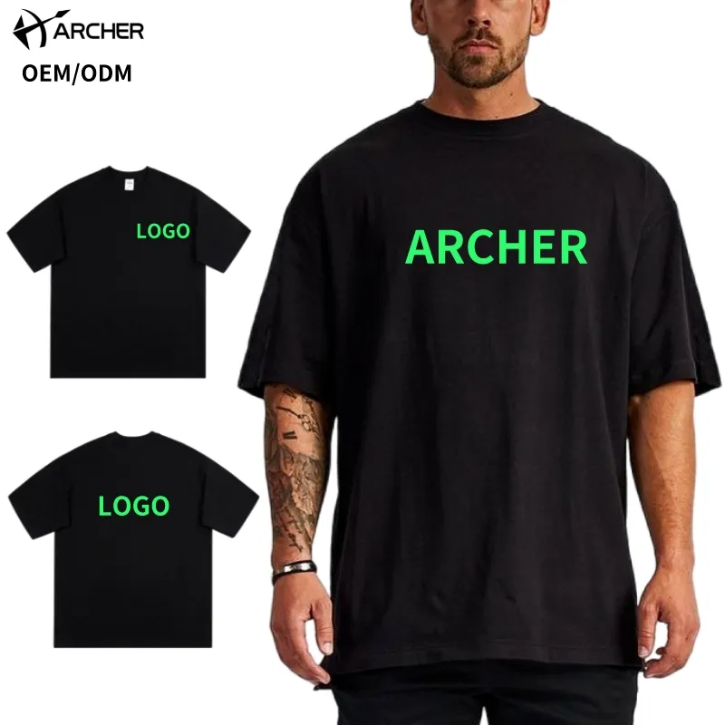 Camisetas Personalizadas 100% algodón para hombre, ropa de calle, camiseta fluorescente estampada, camiseta personalizada