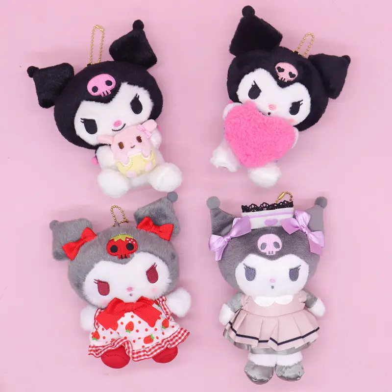 Botu mignon Anime Kawaii Kuromi nouveau dessin animé infirmière fraise amour câlin cadeau d'anniversaire poupée sac pendentif porte-clés mini jouets en peluche