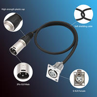 Câble de raccordement XLR 3 broches à montage sur panneau, traversant, mâle vers femelle, pour microphone et table de mixage, 0,6 m (2 pi), modèle 2026