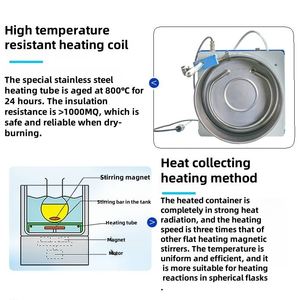 Équipement de laboratoire chimique, réacteur sous vide en acier inoxydable et agitateur magnétique à chauffage électrique - Product Image 4