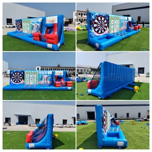 Jeux gonflables commerciaux 4-en-1 pour fêtes foraines avec fléchettes, basketball et jeu de tir Tic-Tac-Toe pour parcs d'attractions et événements scolaires (location) - Product Image 6