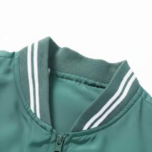 Chaqueta de Microfelpa de Alta Calidad con Bordado de Béisbol, Estilo Universitario, Cuello Alto, Cierre de Cremallera para Hombre - Product Image 1