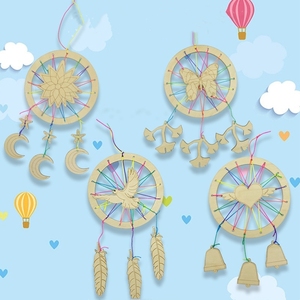 Kit de <span class=keywords><strong>Manualidades</strong></span> para <span class=keywords><strong>Atrapasueños</strong></span>, Figuras de Madera MDF en Blanco de Múltiples Formas, Listas para Decorar, Juguete de Pintura DIY para Niños, Actividad Interior - Product Image 1