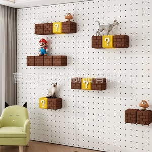 Pegboard Cat Tree Mario Theme <b>Wall</b> <b>Mounted</b> Storage <b>Shelf</b> Rectangle Solid Wood Living Room Multifunctional Cat Jumping Platform - Product Image 4