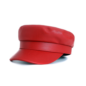 Casquette de béret à visière en cuir PU pour <span class=keywords><strong>femme</strong></span>, chapeau court capitaine <span class=keywords><strong>marin</strong></span>, accessoire de boulanger, meilleure qualité - Product Image 2