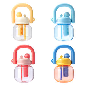 Cartoon Plastic Water Bottle Large Capacity With Straw For Students Back To School Summer Use - Product Image 2