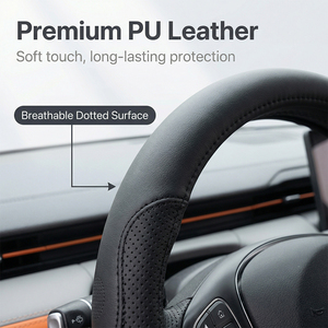 غطاء عجلة قيادة جلدي عالمي متين مخيط يدويًا مضاد للانزلاق من فاكتوري 2026، إكسسوارات سيارات لجميع المواسم - Product Image 5