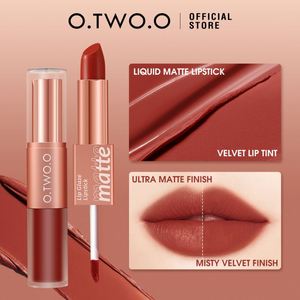 <span class=keywords><strong>O</strong></span>.TWO.<span class=keywords><strong>O</strong></span> Rouge à lèvres liquide mat 2-en-1, gloss et rouge à lèvres longue tenue waterproof, 8 couleurs, maquillage pour les lèvres en gros - Product Image 2