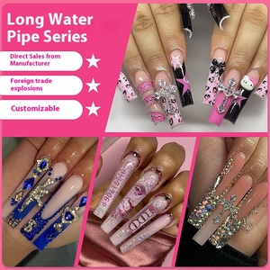 Bán Buôn Châu Âu Mỹ Phong Cách Pháp Móng Tay Bow Hoa 24Pcs Kim Cương Ngành Công Nghiệp Nặng Nail Báo Chí Ứng Dụng - Product Image 2
