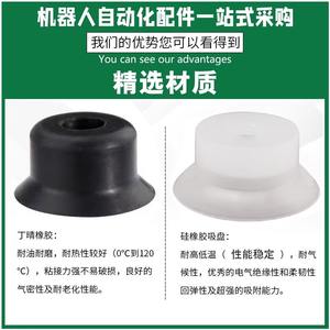 Ventosas Robóticas de Silicona, Accesorios Neumáticos Industriales, Boquillas de Alta Resistencia para Equipos de Automatización - Product Image 2