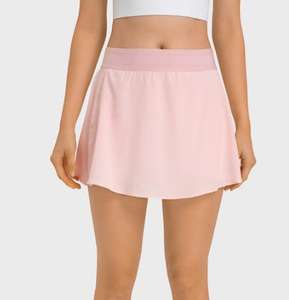 Damen 2-in-1 Fitness Shorts Rock Sommer Atmungsaktiv Coole Sonnenschutz Tennis Wear mit Rücken Taillen tasche - Product Image 5