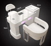 Table de manucure minimaliste en marbre pour technicien(ne) ongulaire, mobilier de salon de beauté