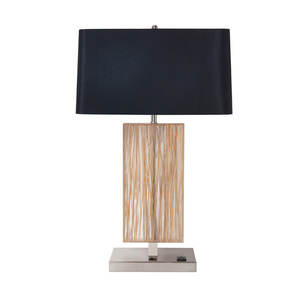 Lámpara de Mesa Redonda Moderna de Hierro Negro con Pantalla de Vidrio Blanco para Vestíbulo de Hotel - Product Image 2