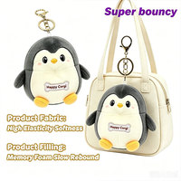 Porte-clés Peluche Pingouin Personnalisé, Jouet en Peluche à Rebond Lent, Anti-stress, Breloque de Sac, OEM ODM, Idéal pour Cadeau
