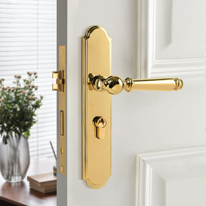 ドアハンドルロックシンプル真鍮ドアロック純銅ヨーロッパ寝室ゴールデンドアロック - Product Image 6