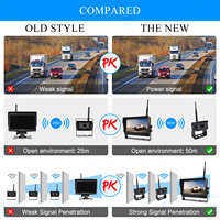 Monitor Inalámbrico para Auto de 7 Pulgadas con Soporte en U, Sistema de Visión Trasera Inalámbrico 1080P, DVR, Cámara de Reversa Digital Inalámbrica de 2.4G