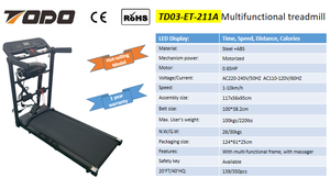 Caminadora Eléctrica Multifuncional Plegable con Masajeador, Caminadoras Deportivas para Fitness, Máquina para Correr para Gimnasio en Casa, Entrenamiento Cardiovascular - Product Image 4