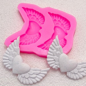 Angel <strong>Wings</strong> Silicone Mold Heart Shape For Cake Decorating Baking Chocolate Fondant Valentine'S Day - Product Image 2