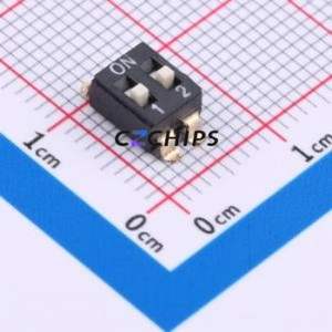 DSIC-02-LS-GER DIP Switch SMD Switch Flat Toggle, Raised Type Single Pole Single Throw 2 2.54mm - Product Image 1