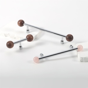 Maxery đánh bóng Chrome tủ xử lý rắn brass gỗ xử lý tùy chỉnh đá quý màu xanh lá cây Aventurine màu hồng ngọc trang trí nội thất phần cứng - Product Image 1