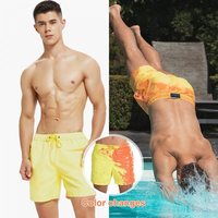 Bañador de verano 2023 para hombre, pantalones de playa que cambian de Color sensibles a la temperatura con estampado de leopardo, traje de baño que cambia de Color