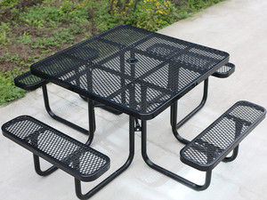 Muebles de Exterior, <span class=keywords><strong>Mesa</strong></span> de Picnic de Acero Extra Grande <span class=keywords><strong>para</strong></span> Campamento, <span class=keywords><strong>con</strong></span> Banco, <span class=keywords><strong>Mesa</strong></span> y Silla de Comedor de Metal <span class=keywords><strong>para</strong></span> Restaurante al Aire Libre - Product Image 3