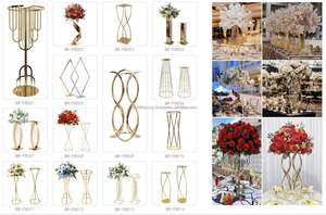 SMOOTH Gold Rectangle Cuboid Wedding Crytal bead Centro DE MESA DE ACERO INOXIDABLE accesorios para eventos de boda - Product Image 4