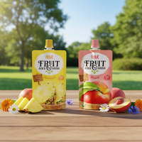 Pochette à bec verseur de 200 ml sur mesure en PET/VMPET/LDPE de qualité alimentaire avec bouchon supérieur et impression par gravure pour boissons