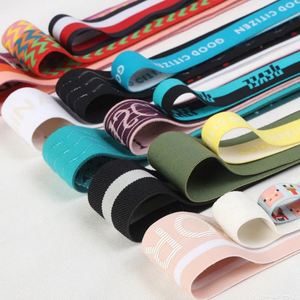 Ruban élastique jacquard à motif logo personnalisé en coton, nylon, polyester, chevron pour chaussures, motif uni, matériau PP - Product Image 5