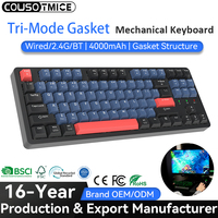 Clavier mécanique sans fil pour jeux, rétroéclairé RGB, 87 touches, avec joint remplaçable à chaud, Bluetooth tri-mode, fourni directement par l'usine OEM