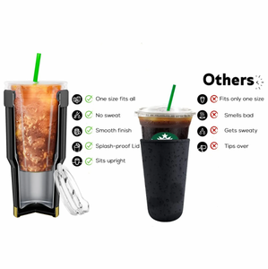 Enfriador de acero inoxidable 18/8 con aislamiento al vacío de 30oz de doble pared, ideal para café helado, funciona como enfriador de manga de vaso - Product Image 5