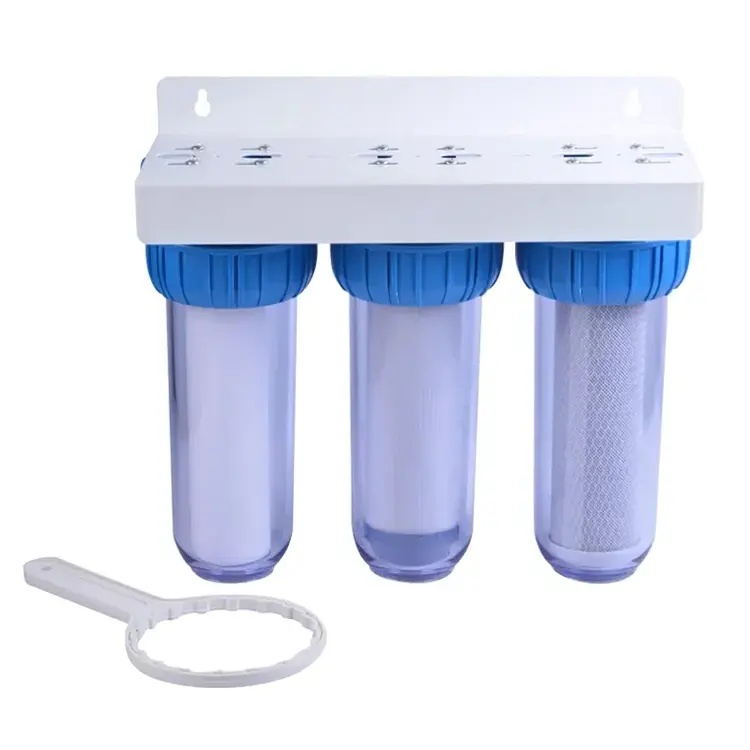 2 /3 étapes filtre à eau boisson pré-système de filtre à eau PP/CTO/GAC 10 pouces grand boîtier de filtre à eau bleu