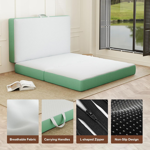 Matelas pliable en mousse à mémoire de forme portable, <span class=keywords><strong>lit</strong></span> de sol portable Queen, matelas pliable de <span class=keywords><strong>6</strong></span> pouces avec housse lavable pour le camping et les voyages - Product Image 4